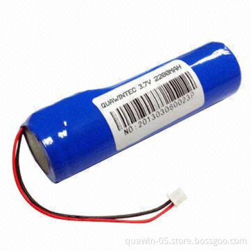 18650 3.7V/2200mAh rechargeable Li-ion battery pack
